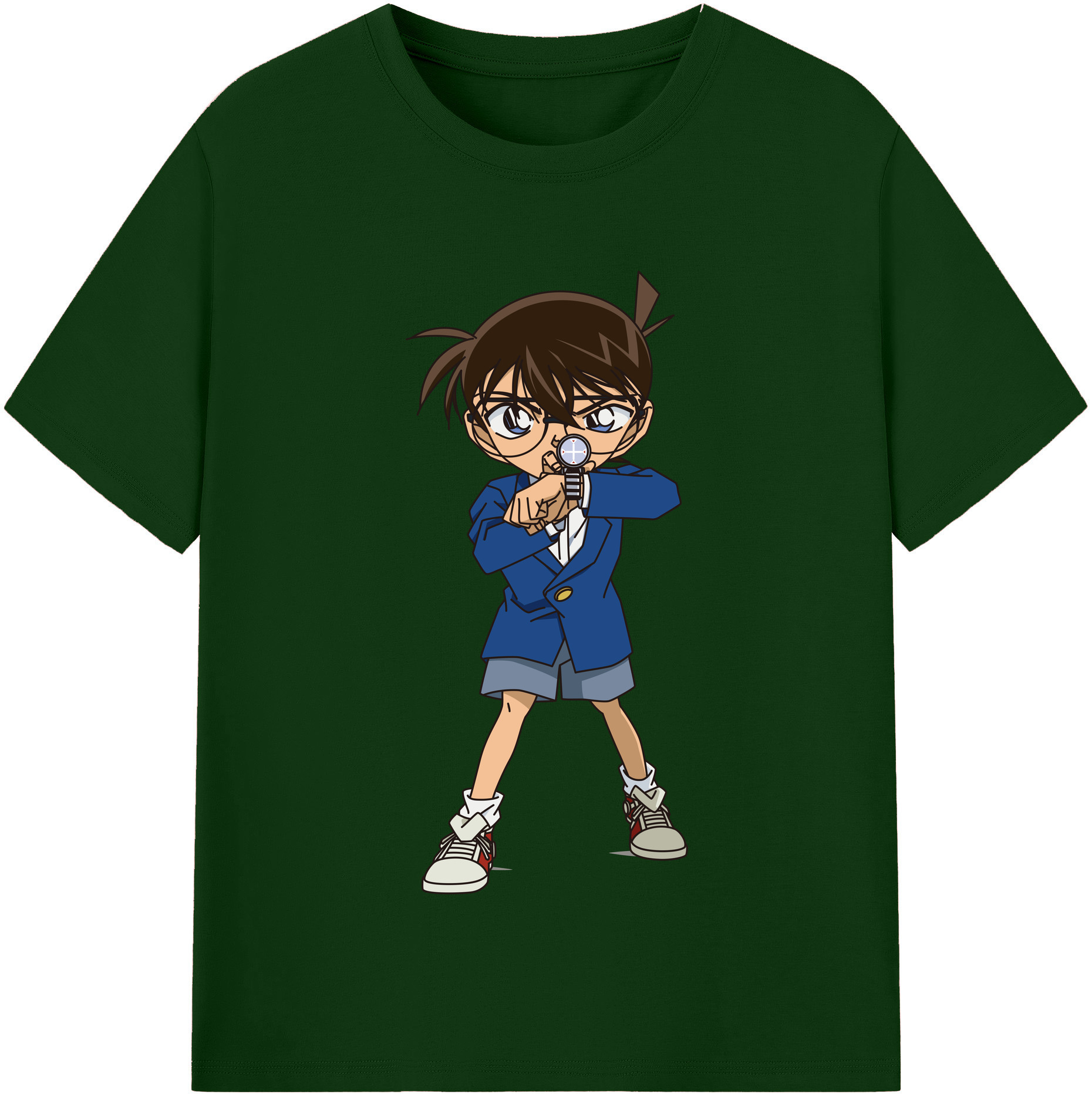 （画像用） 名探偵コナン 江戸川 コナン Detective Conan Conan Edogawa 綿100％半袖Tシャツ（フロントプリント）